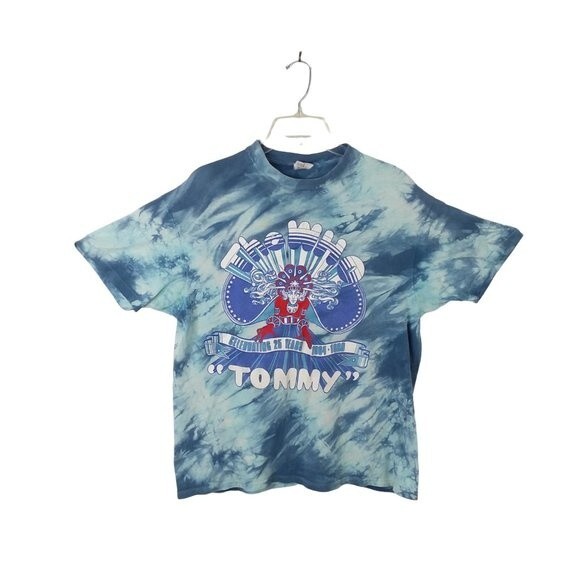 VTG DEADSTOCK 1989 authentic tie dye The Who Tommy 25th anniversary band TEE XL - Picture 3 of 12